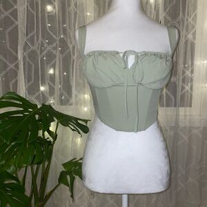 PacSun Light Green Women's Crop Corset Top
